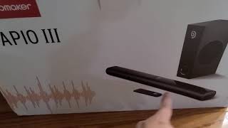 Bomaker 190W 2 1 TV Sound Bar with Subwoofer Review Love the sound when music plays [upl. by Gracye]