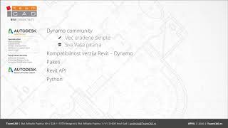 TeamCAD webinar Uvod u Dynamo i primena u Revit MEP u [upl. by Berry]