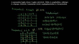 4 tétel A matematikai logika elemei Logikai műveletek [upl. by Yanttirb246]