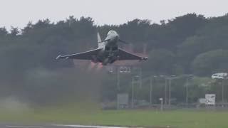 Typhoon 35  Performance Takeoff  Prestwick Airport 03SEP16 4KUHD [upl. by Rupert]