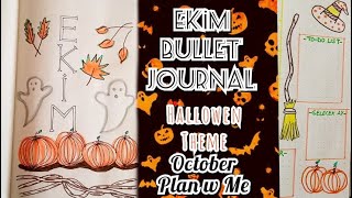 EKİM BULLET JOURNAL  OCTOBER BULLET JOURNAL IDEAS  HALLOWEN CADILAR BAYRAMI TEMALI [upl. by Cristi]