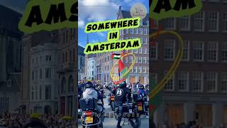 Unique Protest Amsterdam Bikers Stand for Humanity shorts palestine iran lebanon hamas gaza [upl. by Elburr]