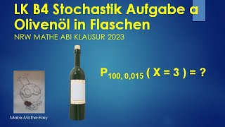 LK Prüfungsteil B4 Mathe Abi Klausur NRW 2023 Stochastik Aufgabe a Olivenöl [upl. by Atoked344]