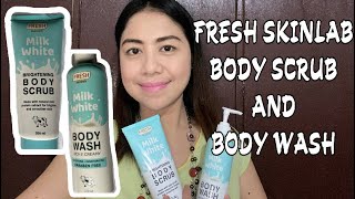 How to use Fresh Skinlab Milk White Body Scrub and Wash  Product Review Momshie Vlogs [upl. by Marabel]