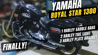 CUSTOM YAMAHA ROYAL STAR WITH HARLEY SADDLEBAGS [upl. by Icat130]