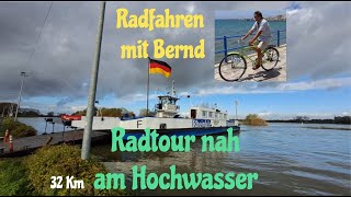 RheinHochwasser Radrunde  Löschboot  Fährbetrieb  Martinsgänse [upl. by Airol]