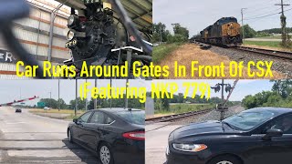 Car Runs Around Gates In Front Of CSX Featuring NKP 779 June 2023 [upl. by Boucher596]