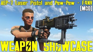 Fallout 4 AEP7 Laser Pistol and PewPew  F4NV  Weapon Mod Showcase [upl. by Mencher]