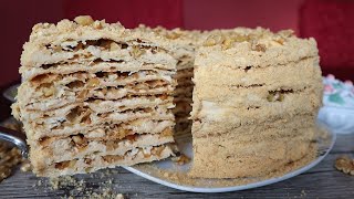 Russische Grand Napoleon Torte – mit Walnüssen amp Karamell [upl. by Htaek]