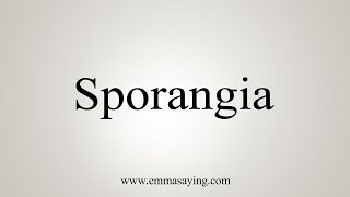 How To Say Sporangia [upl. by Lymann403]