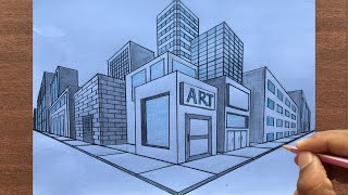 How to Draw a Town in 2Point Perspective Stepbystep [upl. by Robyn428]