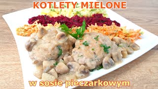 Przepyszne kotlety mielone w sosie pieczarkowym 👌 łatwy przepis na aksamitny sos pieczarkowy 👍 [upl. by Noryd505]