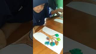 melukis fingerpaint belajarfingerpaint [upl. by Estis]