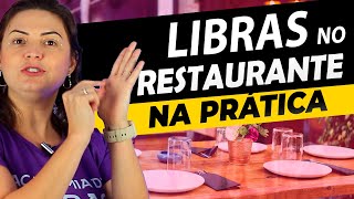 LIBRAS NO RESTAURANTE  VÁRIOS SINAIS Cardápio comida comer beber sobremesa conta [upl. by Acysej586]