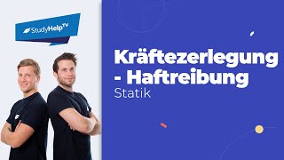 Haftreibung  Zerlegung einer Kraft an Schräge Technische Mechanik StudyHelp [upl. by Goat]