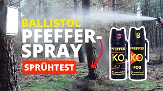 Ballistol PFEFFERKO Fog amp Jet Pfefferspray Sprühtest amp Vergleich [upl. by Nya]