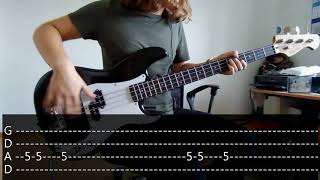 Rage Against The Machine  Killing In The Name Bass Cover Tabs Play Along [upl. by Javler219]