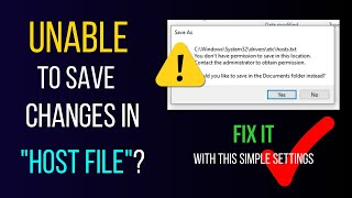 How to add URLs in Systems HOST file and Save Changes Unable to Save Changes in Host File FIX [upl. by Palla]