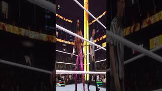 WWE 2k24 I Seth Rollins dives through middle ropes ontop of AJ Styles I wwe2k24gameplay [upl. by Pelagia800]