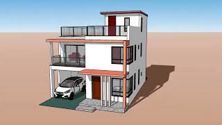 House Design Idea  2 Storey House with Roof Deck  8m x 10m [upl. by Anuala]