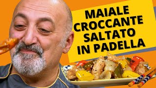 Maiale croccante saltato in padella  Ricetta sfiziosa e veloce nel wok [upl. by Marjorie]