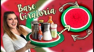 Base Giratoria para el centro de la mesa con diseño deSandía  Chuladas Creativa Watermelon diy [upl. by Sitof271]