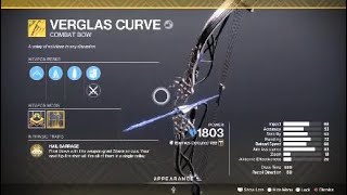 Verglas Curve Exotic Weapon amp Catalyst – Destiny 2 [upl. by Orlan125]