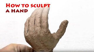 Sculpture Learning How to sculpt a hand from clay [upl. by Enyahs]