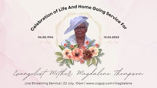 Celebration of Life And Home Going Service For Evangelist Mother Magdalene Thompson [upl. by Ojiram]