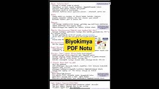 Biyokimya PDF Notu YouTube kanalımdan ulaşabilirsiniz  üniversite hemşirelik biyokimya pdf [upl. by Nniuq930]