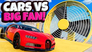 Testing FAST CARS VS GIANT FANS in BeamNG Drive Mods [upl. by Zapot]