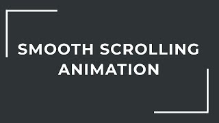 JQuery Smooth Scroll Animation Tutorial  Jquery Plugin Tutorial [upl. by Betsey855]