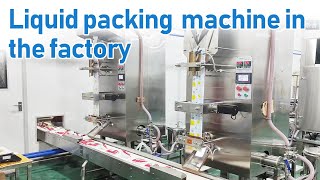 Large quantities of liquid packaging with liquid sachet packing machine in the factory packing [upl. by Sicard898]