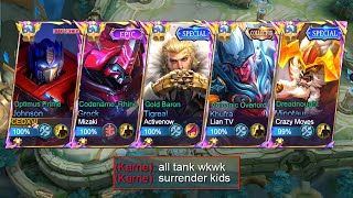 MLBB 5 MAN TANK IN RANK😏They think were trolling [upl. by Arlen]