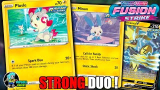 MINUN  PLUSLE  Strong Rapid Strike Duo  Pokemon FUSION STRIKE Deck Profile amp PTCGO Gameplay [upl. by Lefkowitz]