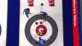 AGITopShots  2022 Tim Hortons Brier  March 11  WC2  Matt Dunstone double [upl. by Neyrb342]