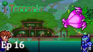 Plantera Battle amp Shroomite  Terraria Episode 16 Master Mode [upl. by Yeldua]