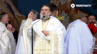 Mănăstirea PantocratorPrJustinian Cîrstoiu predică la sosirea mâinii drepte a Sfântului Ioan Rusul [upl. by Anaeel]