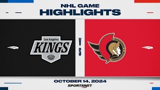 NHL Highlights  Kings vs Senators  October 14 2024 [upl. by Kcid840]