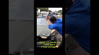 WHEN A 5 MINUTE JOB TURNS INTO A 4 HOUR JOB 😅 automobile car howto fix funny fun reaction [upl. by Topper]