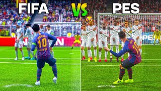 LIONEL MESSI Free Kicks • FIFA vs PES 20062024 [upl. by Atekin]