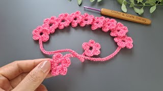 So Pretty💯👌 DIY crochet flower headband [upl. by Nahem]