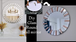 DIY CRYSTAL ROUND MIRROR  SILVER ROSEGOLD WALL MIRROR [upl. by Ahsikan]