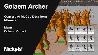 TUTORIAL Golaem Archer  Converting MoCap Data from Mixamo [upl. by Tiertza]