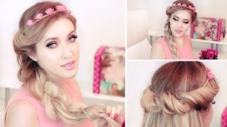 Braided headband hairstyles for a partypromwedding ★ Mediumlong hair tutorial [upl. by Millhon]