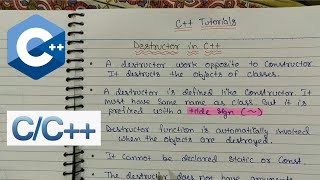 What is Destructor explain with syntax C Object Oriented Programming Tutorial in Hindi  62 [upl. by Analla]