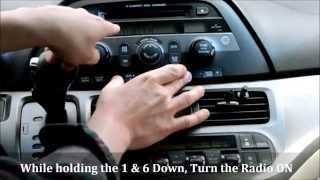 Honda Odyssey Radio Code Reset How to Unlock a locked radio [upl. by Casmey448]