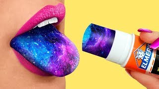 DIY MATERIAIS ESCOLARES GALAXY  7 LIFE HACKS E PEGADINHAS NA ESCOLA [upl. by Killian]