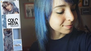 Dying My hair with LOreal Colorista washout bluehair  DIY amp REVIEW [upl. by Joann204]