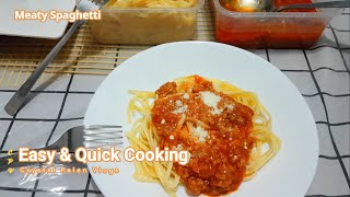 Easy amp Quick Cooking Meaty Spaghetti with Del Monte Italian Style Spaghetti Sauce  Chill Music [upl. by Lurette]